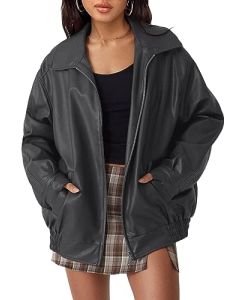 Women's leather coat